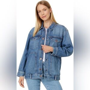 Madewelll The Oversized Trucker Jean Jacket in Sentell Wash: Snap-Front Edition